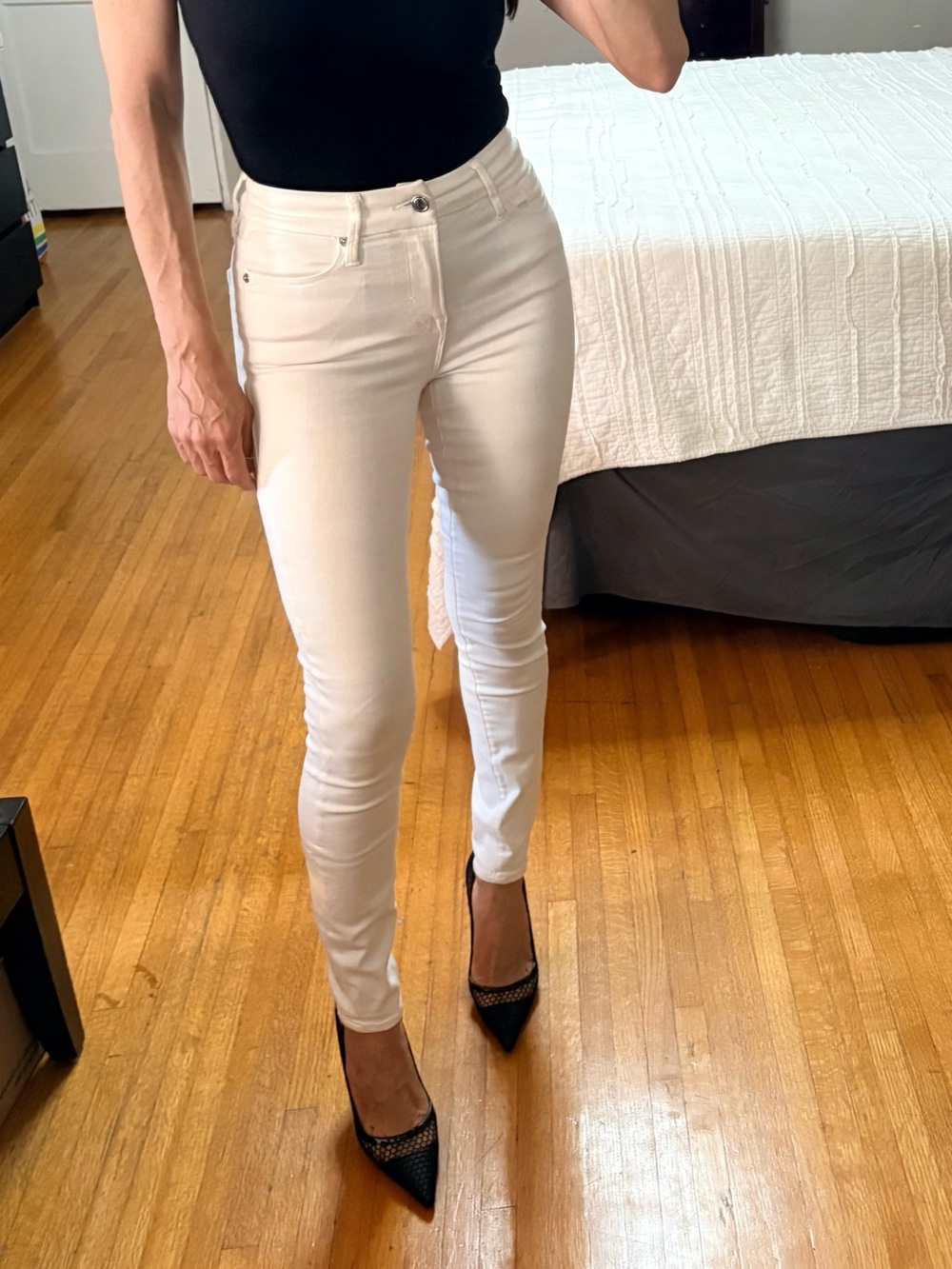 Good American White Skinny High-Rise Jeans
